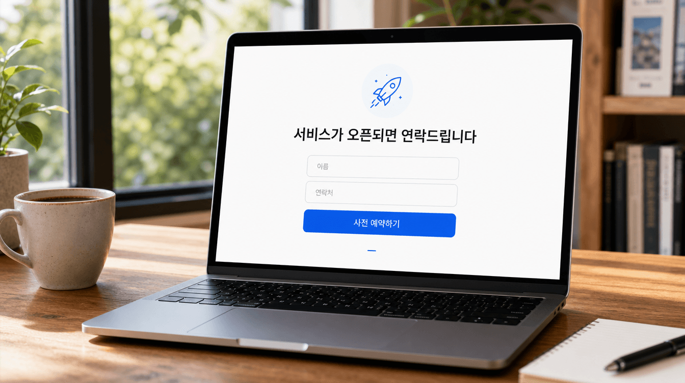 사전 예약 랜딩페이지 — 이름·연락처 입력폼과 사전 예약하기 버튼