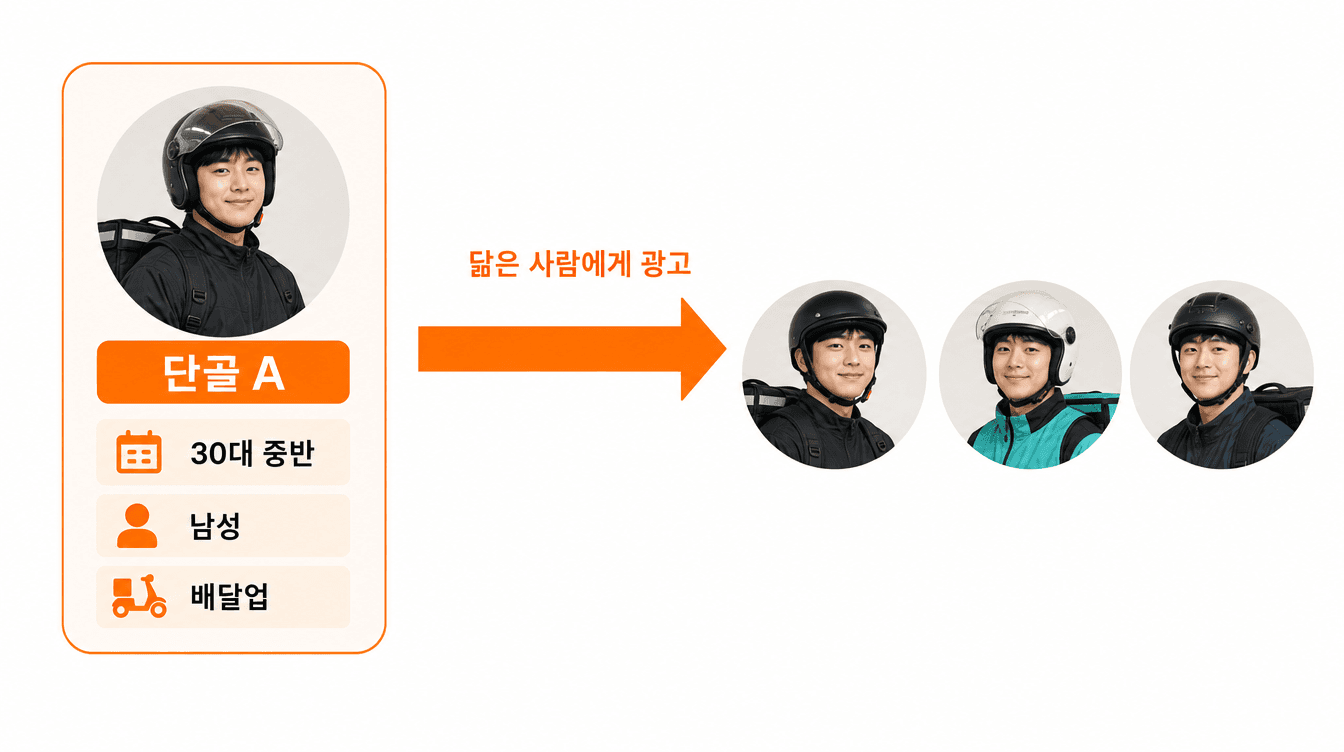 단골 A의 특징으로 닮은 손님에게 광고하는 방법 그림